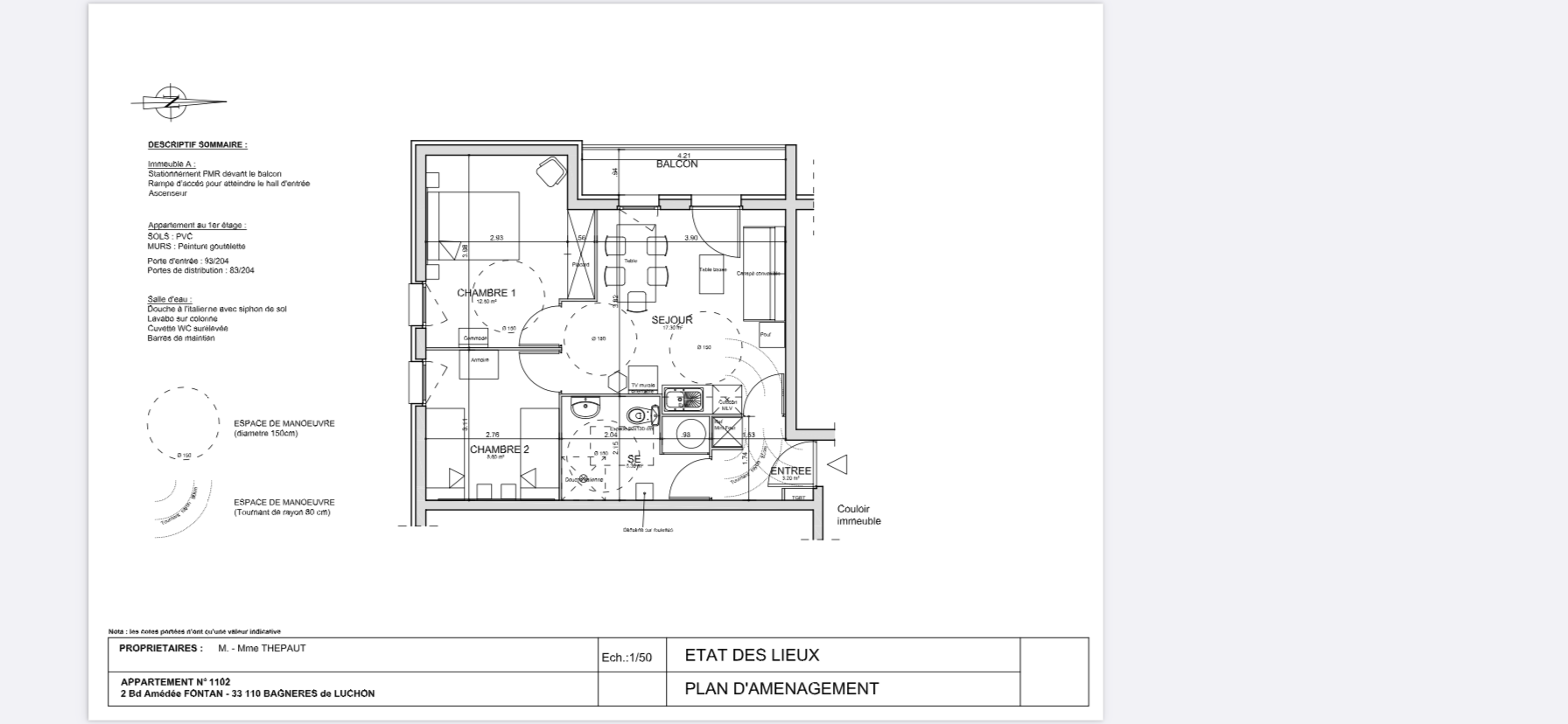 Plan de l'appartement